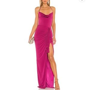 Katie May dress in pink peacock